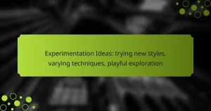 Experimentation Ideas: trying new styles, varying techniques, playful exploration