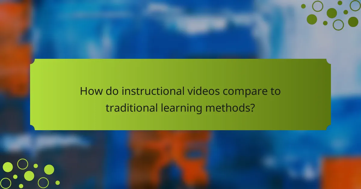 How do instructional videos compare to traditional learning methods?